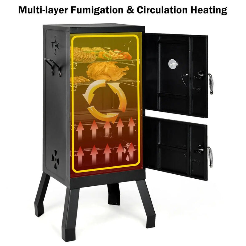 Vertical 2-Tier Outdoor Barbeque Grill with Temperature Gauge by DirectDeals