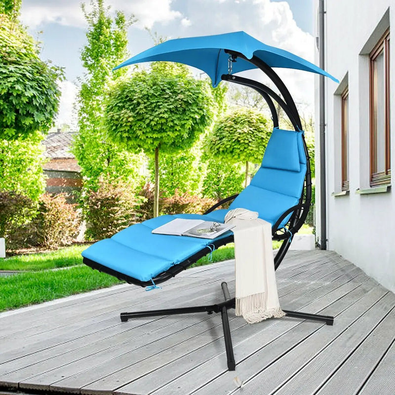 Hanging Stand Chaise Lounger Swing Chair with Pillow by DirectDeals