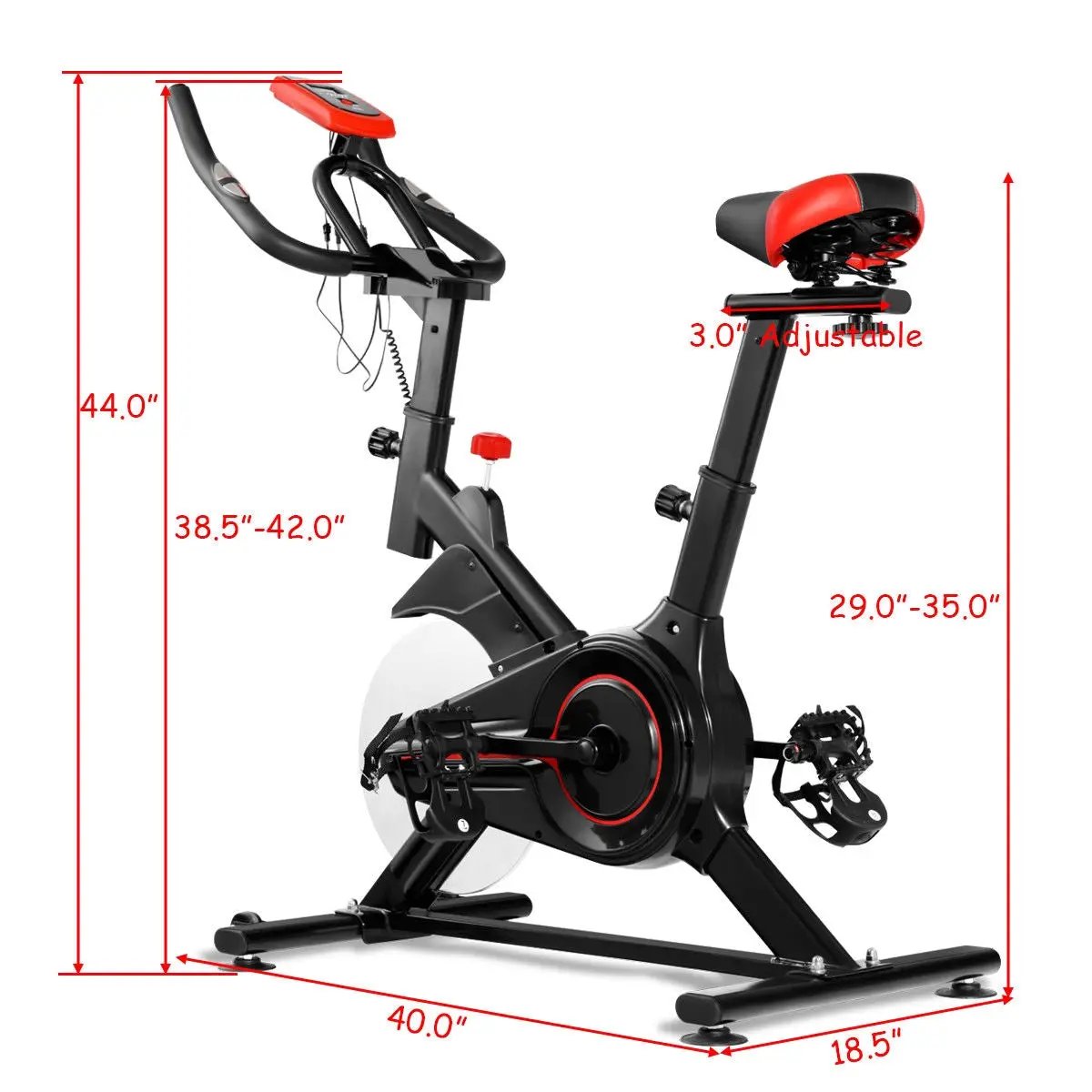 Indoor Exercise Bike Belt Driven Stationary Bike with Pulse Sensor & Phone Holder by DirectDeals