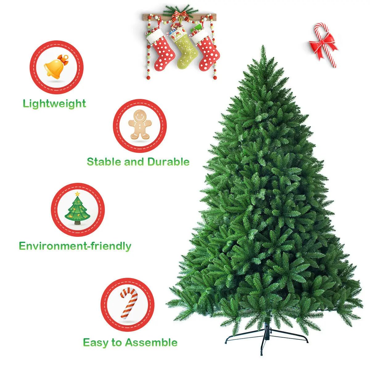 7.5 Feet Unlit Artificial Christmas Tree with 1968 Branch Tips by DirectDeals