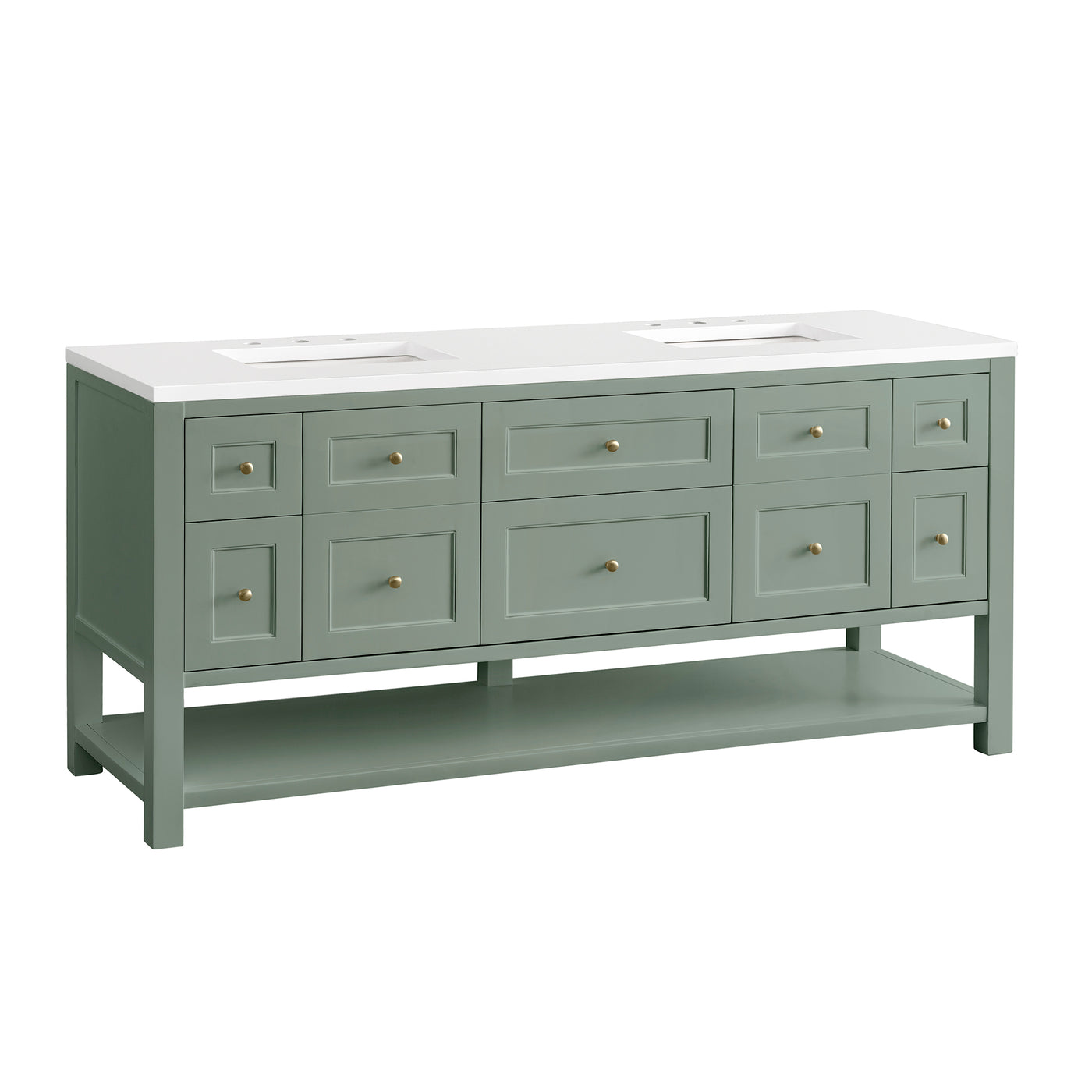 James Martin Breckenridge 72" Double Bathroom Vanity, Smokey Celadon by James Martin