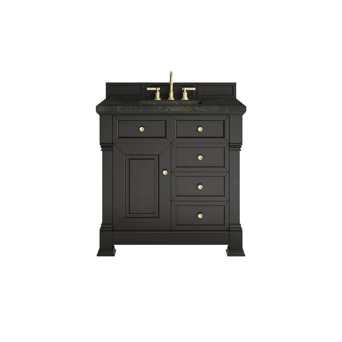 James Martin Brookfield 36" Single Bathroom Vanity, Black Onyx with Phantome countertop