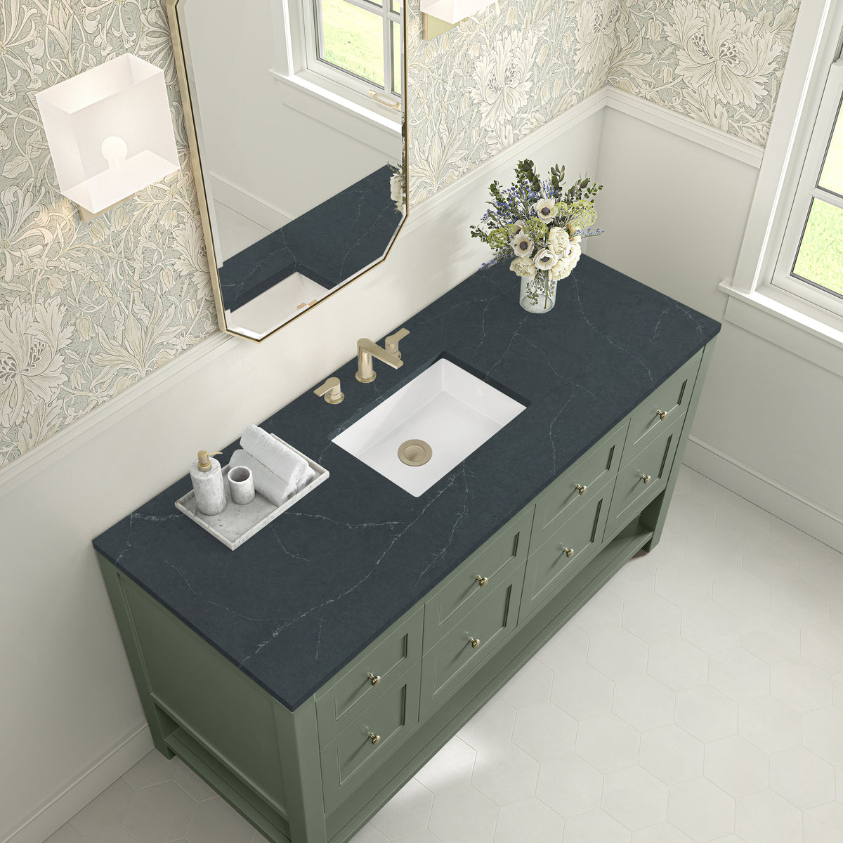 James Martin Breckenridge 60" Single Bathroom Vanity, Smokey Celadon, view 27