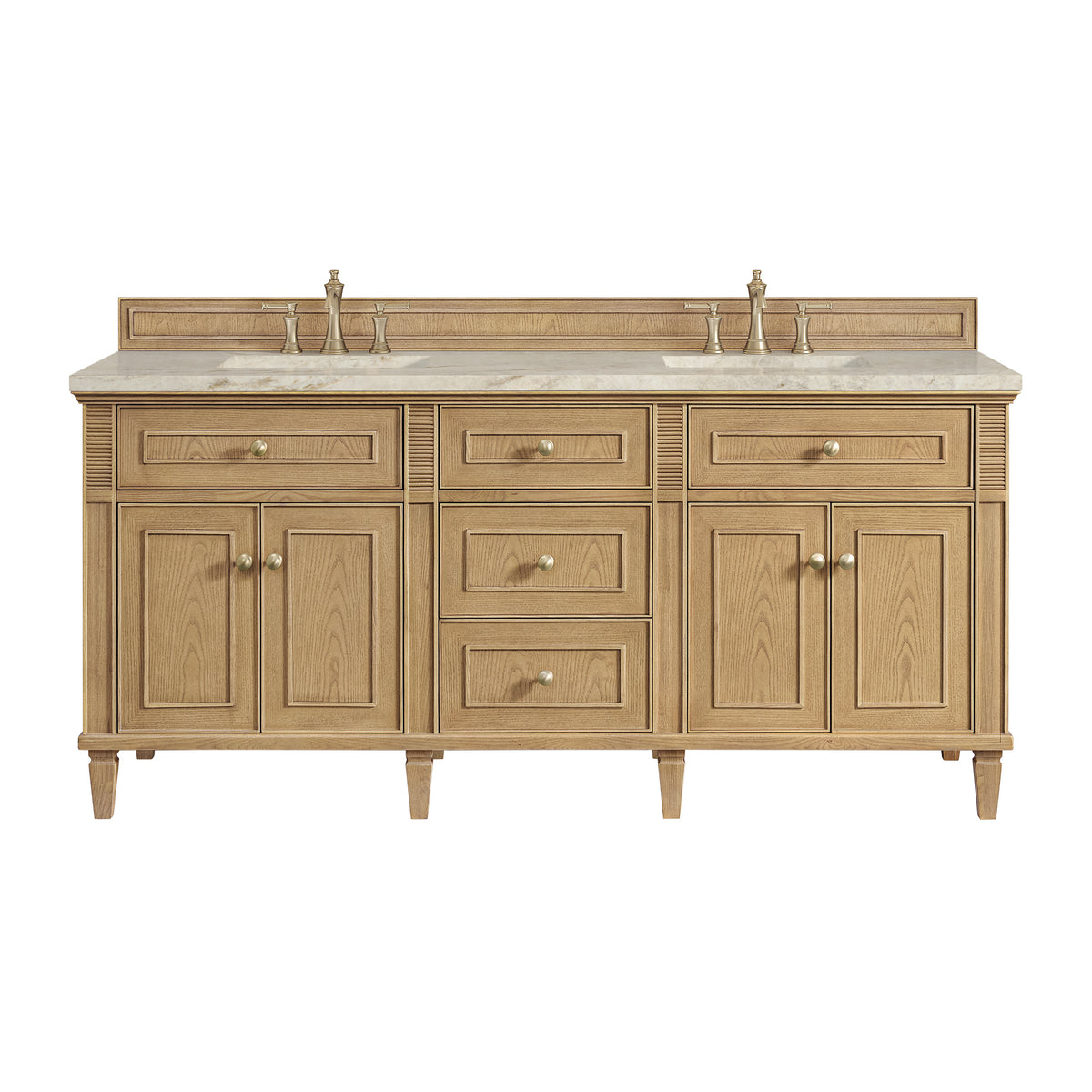 James Martin Lorelai 72" Double Bathroom Vanity, Light Natural Oak with Tajnar countertop