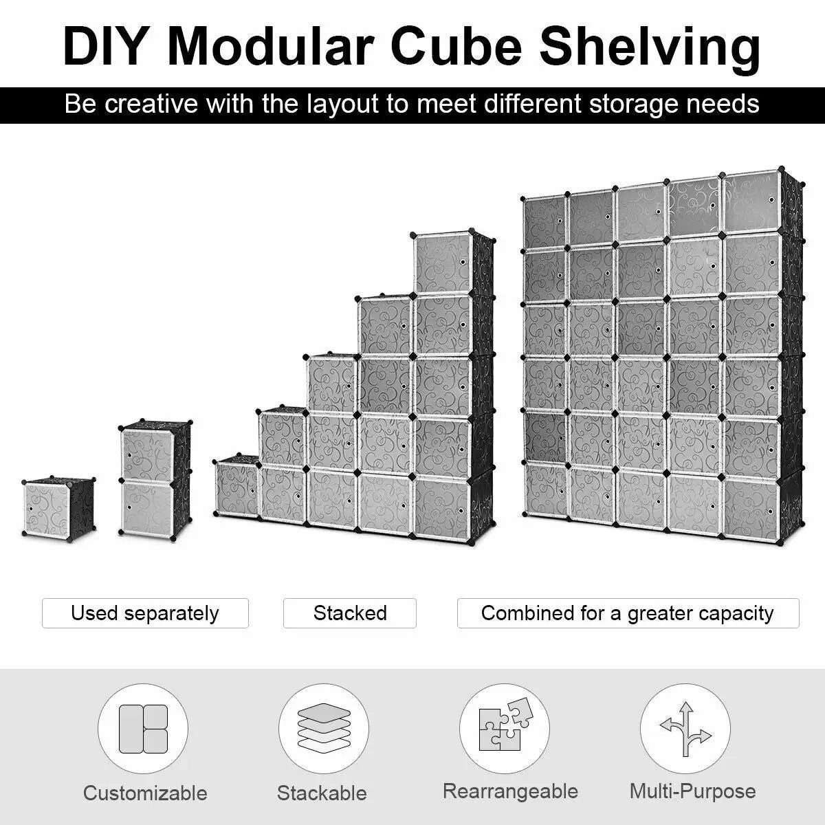 DIY 30 Cube Portable Closet Clothes Wardrobe Cabinet by DirectDeals