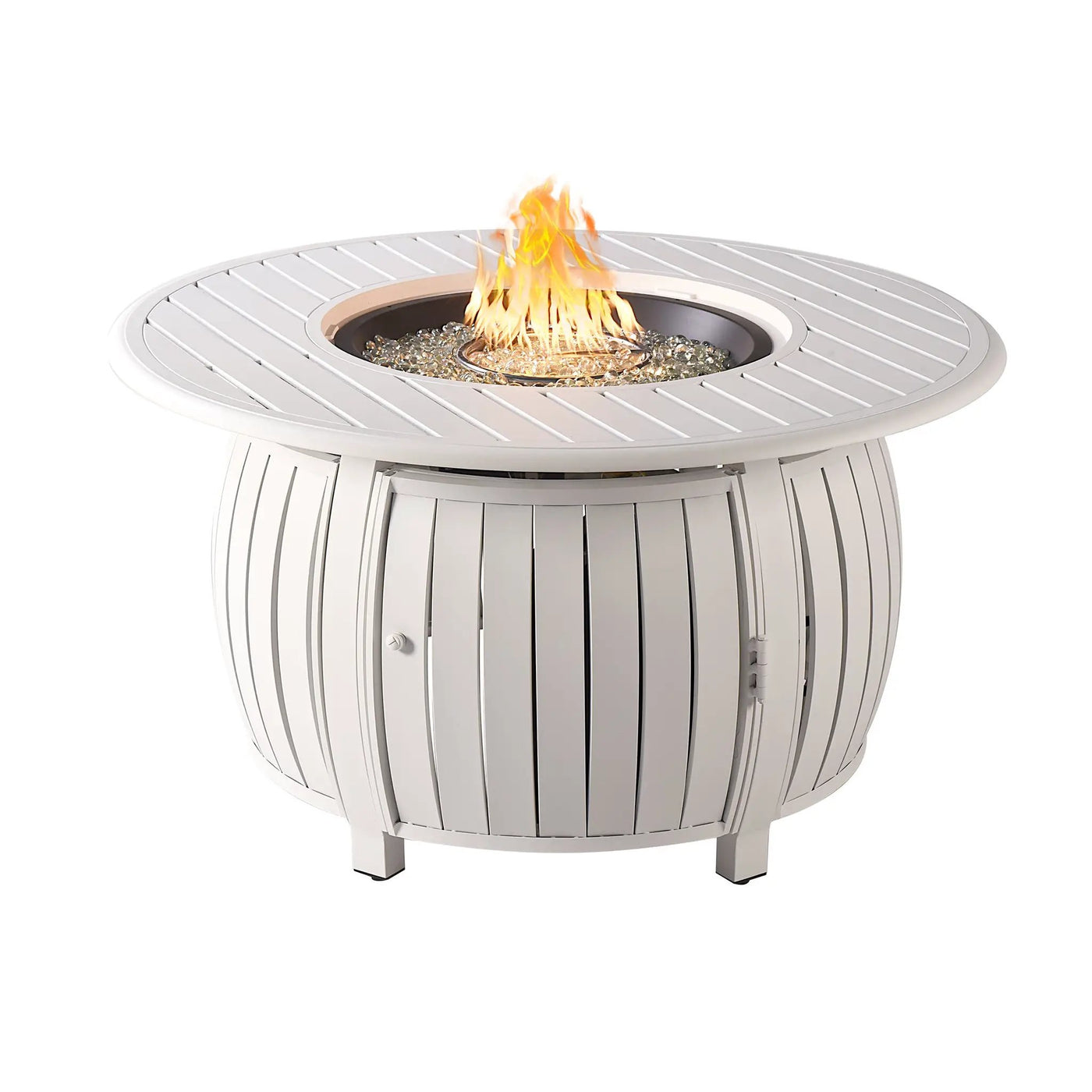 Aluminum 44-in Round Propane Fire Table with Beads, Covers and Lid by Sharicks