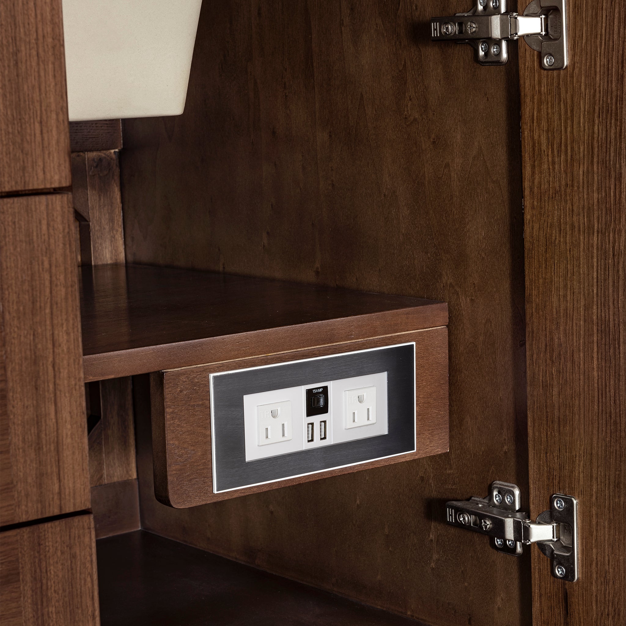 James Martin Amberly 60" Dual Mount Single Bathroom Vanity, Mid-Century Walnut by James Martin
