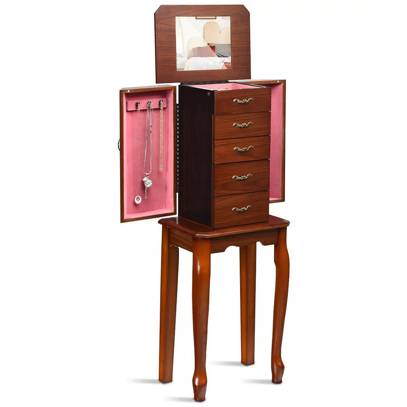 Standing Jewelry Box with 4 Drawers and 2 Side Doors by DirectDeals