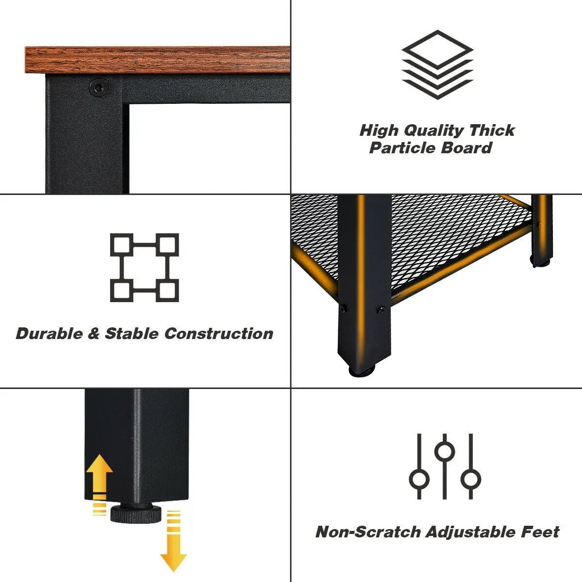 Metal Frame Wood Console Sofa Table with Storage Shelf by DirectDeals