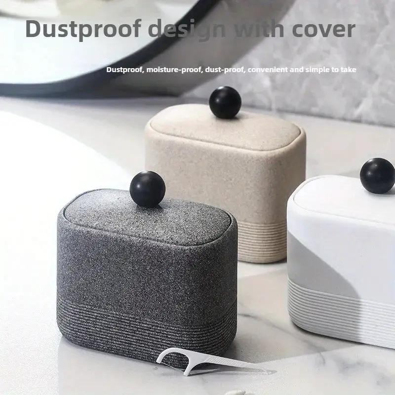 Wabi-Sabi Minimalist Japanese Bathroom Organizer - Elegant Dustproof Storage Box with Lid, Swab Case - Dust-Proof Lid, Compact Vanity Organizer for Bathroom, Living Room, Office - Ideal Christmas Gift for Women, Men, Friends by House Of Avana