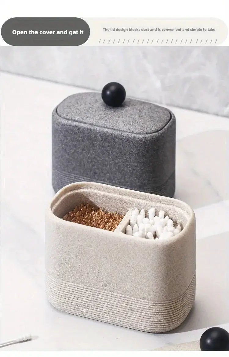 Wabi-Sabi Minimalist Japanese Bathroom Organizer - Elegant Dustproof Storage Box with Lid, Swab Case - Dust-Proof Lid, Compact Vanity Organizer for Bathroom, Living Room, Office - Ideal Christmas Gift for Women, Men, Friends by House Of Avana