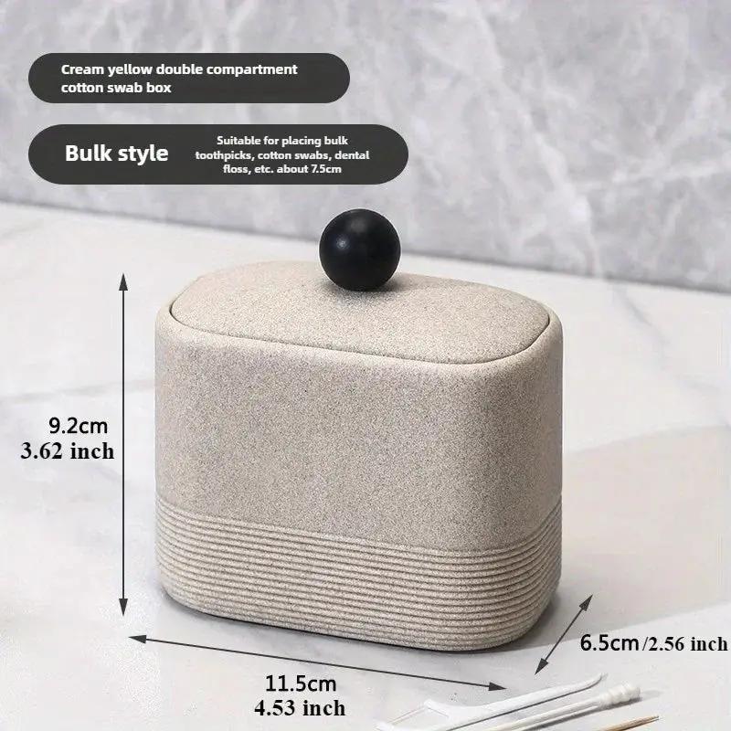 Wabi-Sabi Minimalist Japanese Bathroom Organizer - Elegant Dustproof Storage Box with Lid, Swab Case - Dust-Proof Lid, Compact Vanity Organizer for Bathroom, Living Room, Office - Ideal Christmas Gift for Women, Men, Friends by House Of Avana