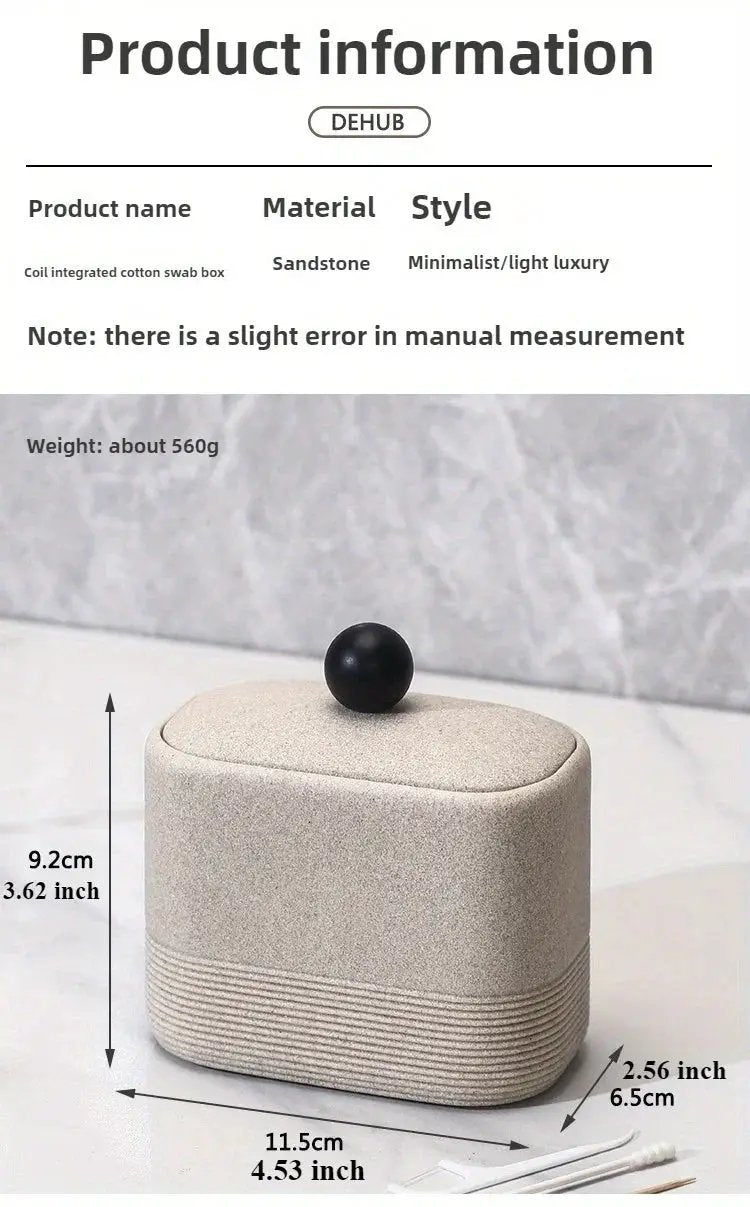 Wabi-Sabi Minimalist Japanese Bathroom Organizer - Elegant Dustproof Storage Box with Lid, Swab Case - Dust-Proof Lid, Compact Vanity Organizer for Bathroom, Living Room, Office - Ideal Christmas Gift for Women, Men, Friends by House Of Avana