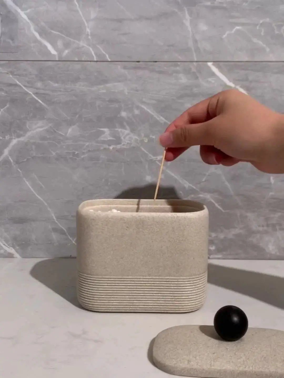 Wabi-Sabi Minimalist Japanese Bathroom Organizer - Elegant Dustproof Storage Box with Lid, Swab Case - Dust-Proof Lid, Compact Vanity Organizer for Bathroom, Living Room, Office - Ideal Christmas Gift for Women, Men, Friends by House Of Avana