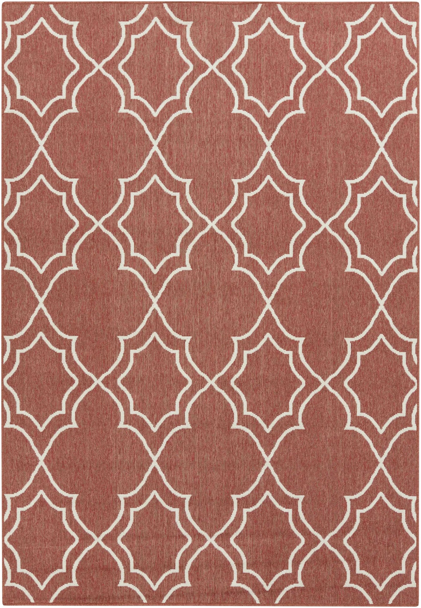 Unique Rust Red Lattice Trellis Outdoor Rug - Clearance by Boutique Rugs