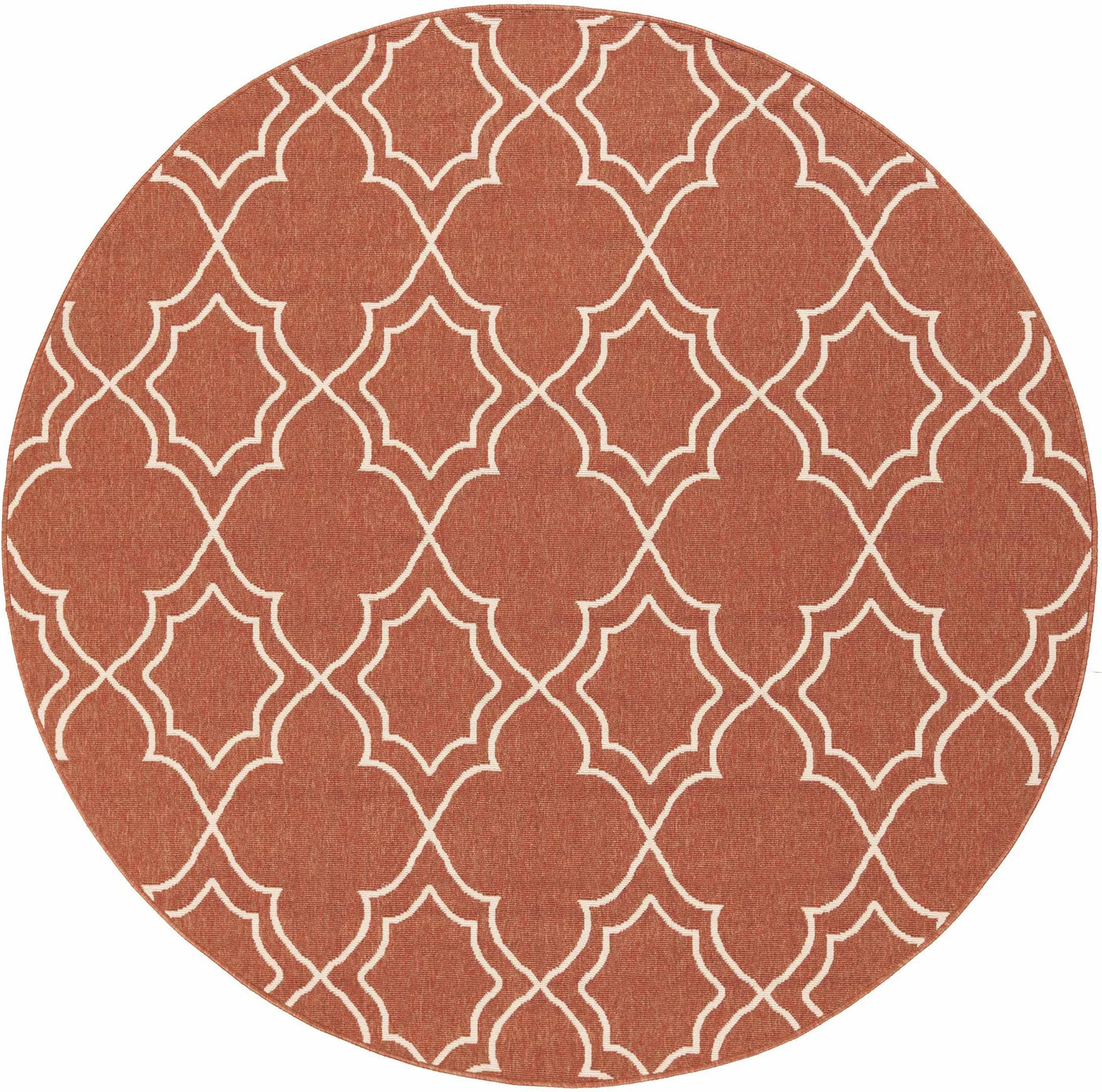 Unique Rust Red Lattice Trellis Outdoor Rug - Clearance by Boutique Rugs