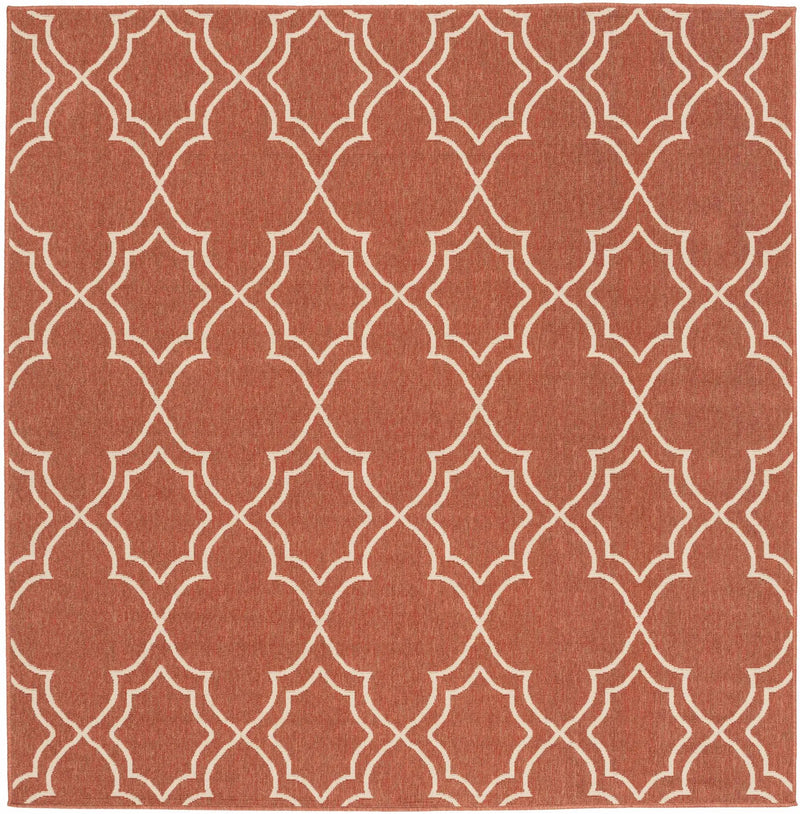Unique Rust Red Lattice Trellis Outdoor Rug - Clearance by Boutique Rugs