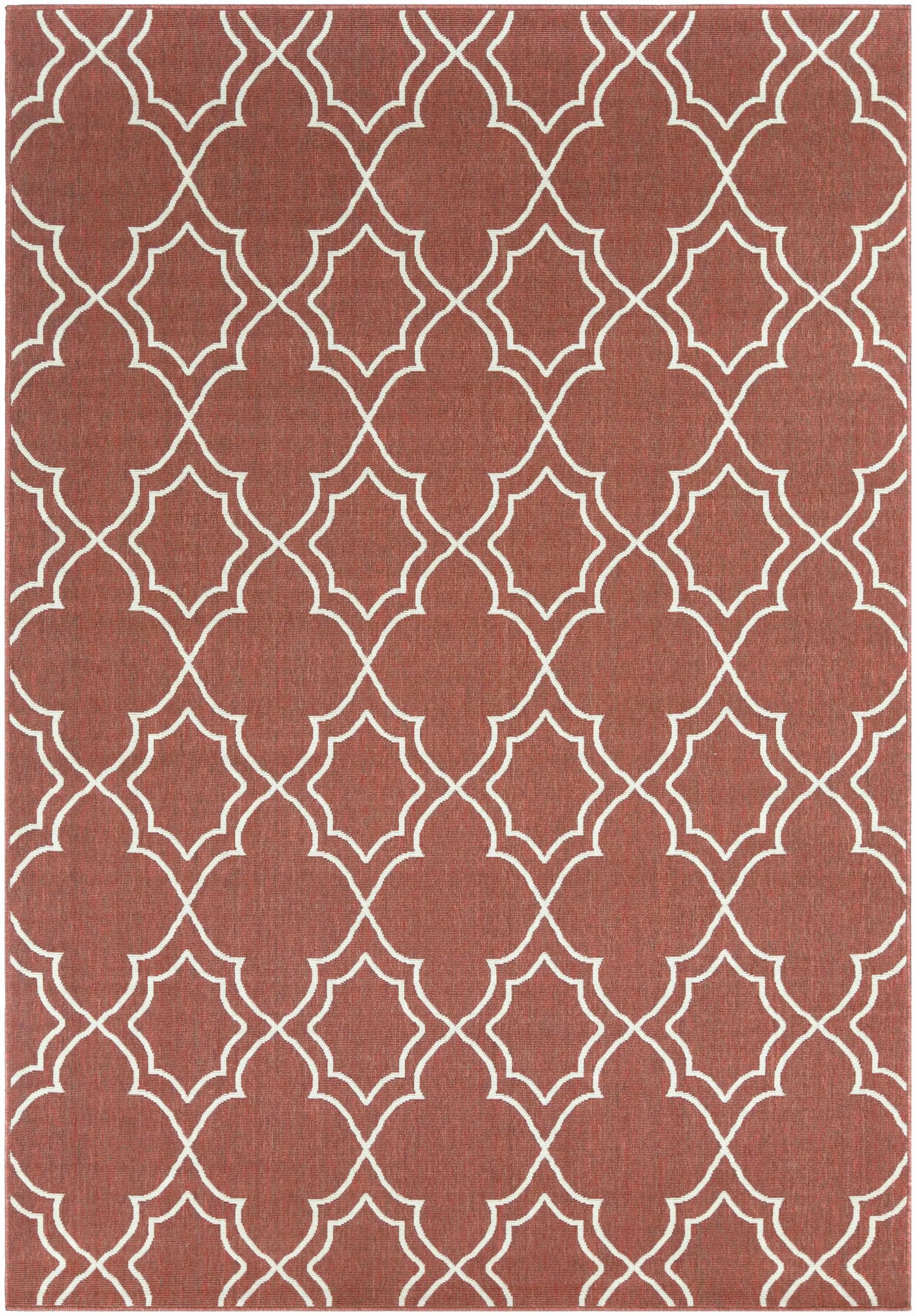 Unique Rust Red Lattice Trellis Outdoor Rug - Clearance by Boutique Rugs