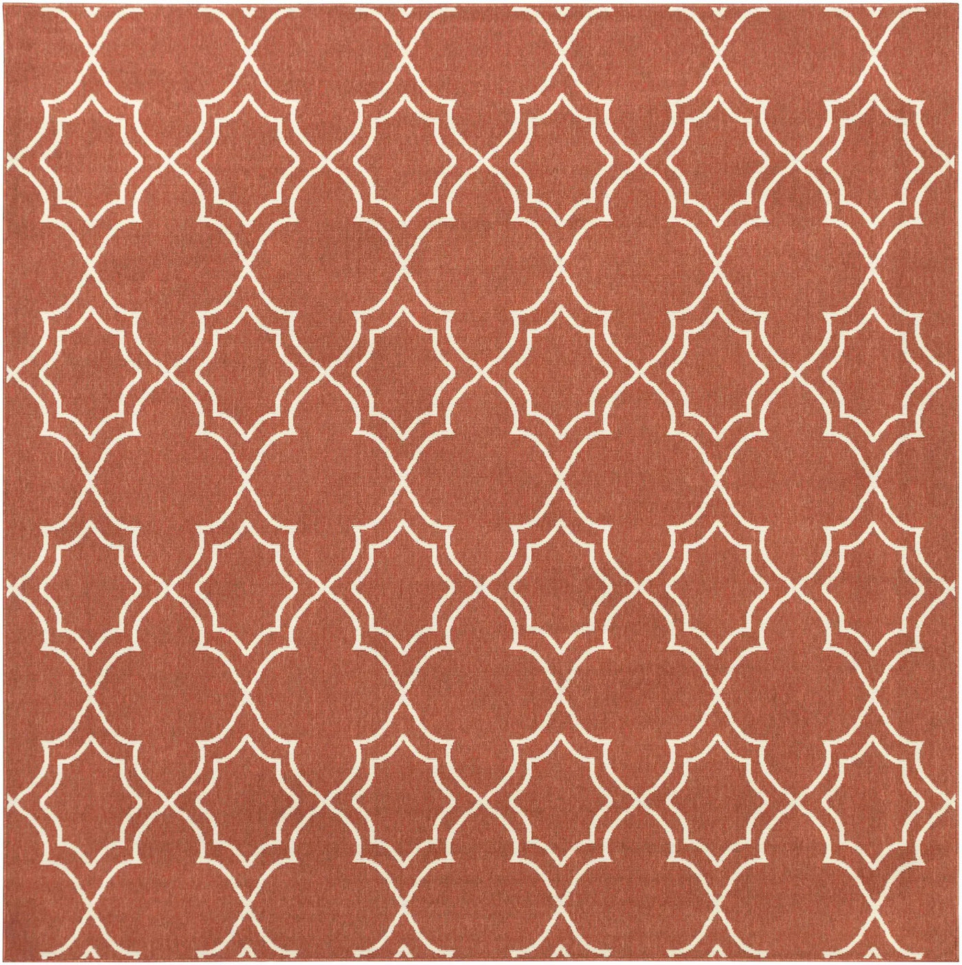 Unique Rust Red Lattice Trellis Outdoor Rug - Clearance by Boutique Rugs