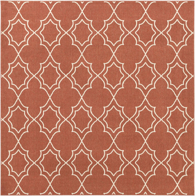 Unique Rust Red Lattice Trellis Outdoor Rug - Clearance by Boutique Rugs