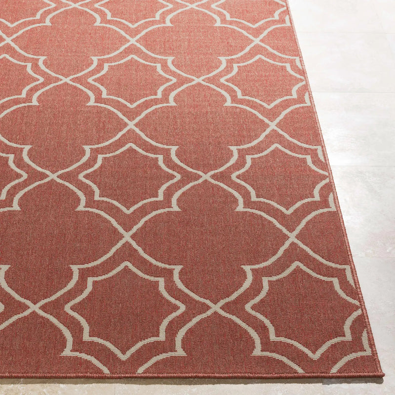 Unique Rust Red Lattice Trellis Outdoor Rug - Clearance by Boutique Rugs