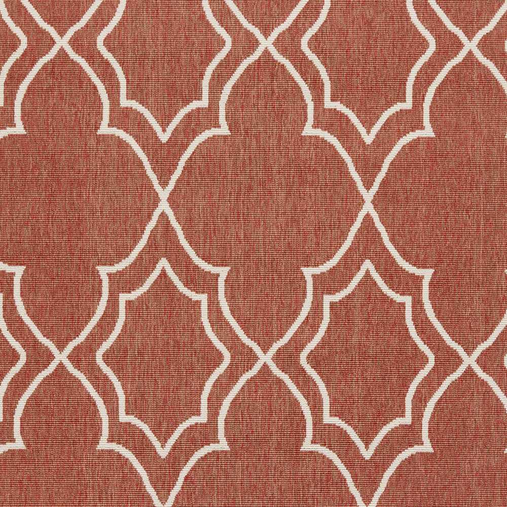 Unique Rust Red Lattice Trellis Outdoor Rug - Clearance by Boutique Rugs