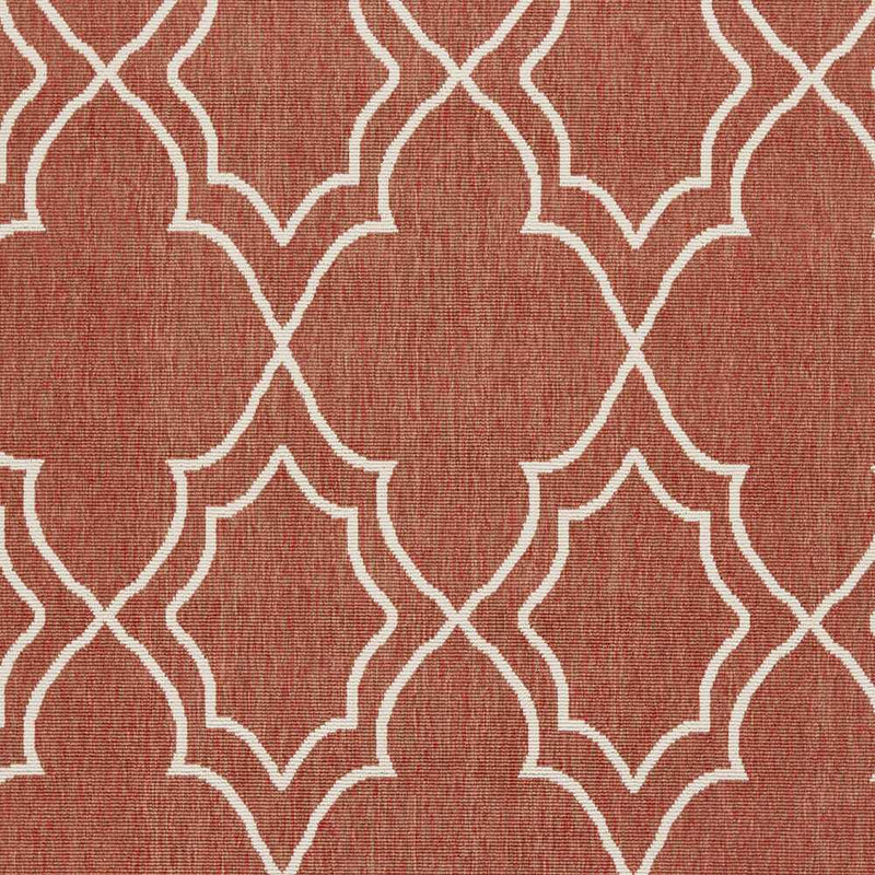 Unique Rust Red Lattice Trellis Outdoor Rug - Clearance by Boutique Rugs