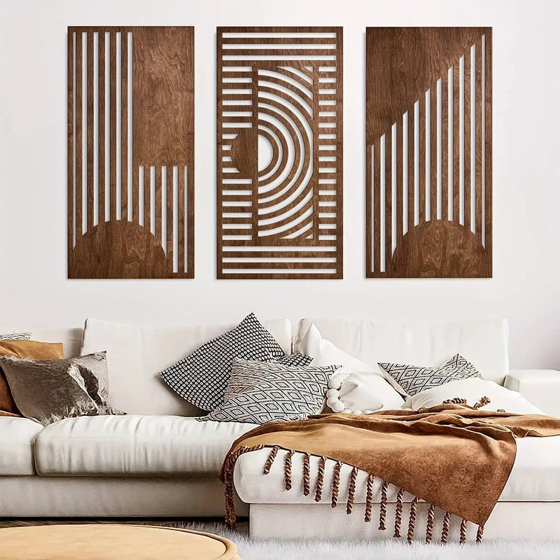 Wall Art - Abstract Geometric Wood by House Of Avana