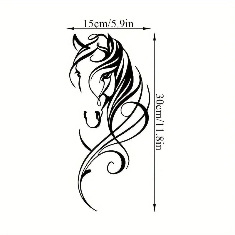 Wall Art - Abstract Horse Black 12-Inch by House Of Avana