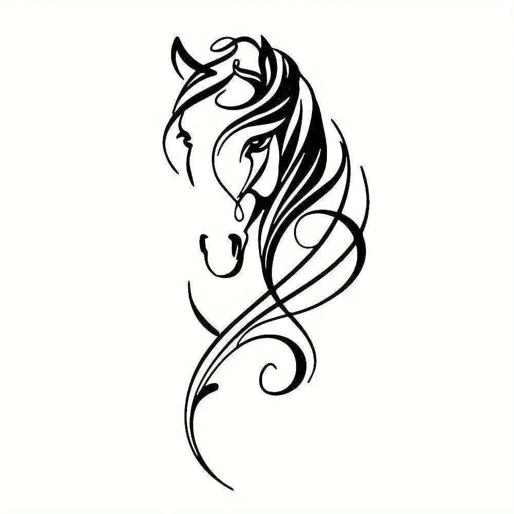 Wall Art - Abstract Horse Black 12-Inch by House Of Avana