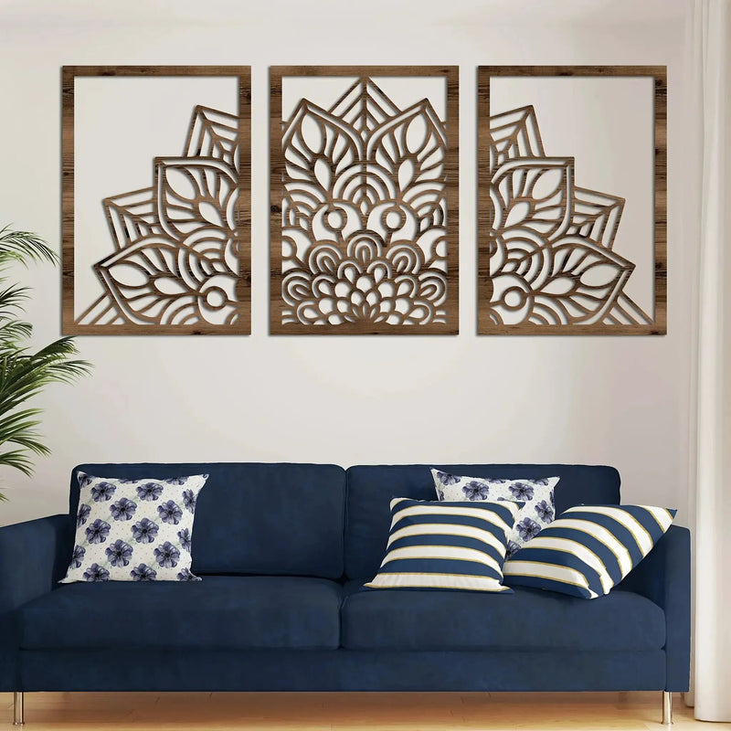 Wall Art - Brown Wood Mandala Panel by House Of Avana