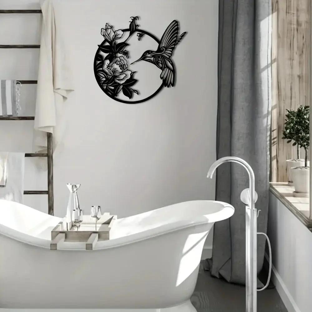 Wall Art - Circular Hummingbird Metal by House Of Avana