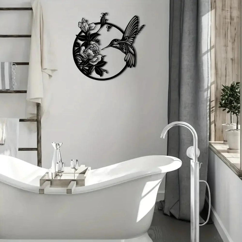 Wall Art - Circular Hummingbird Metal by House Of Avana