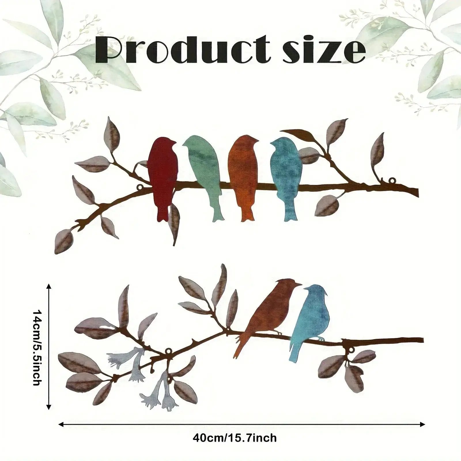 Wall Art - Colorful Metal Birds by House Of Avana
