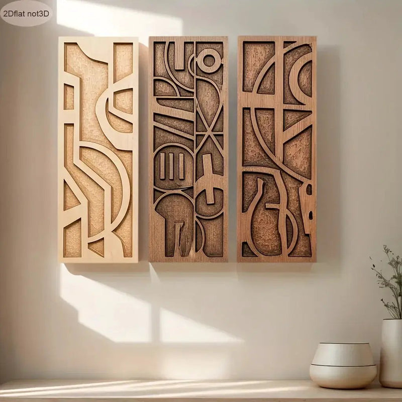 Wall Art - Geometric Wooden 3D by House Of Avana