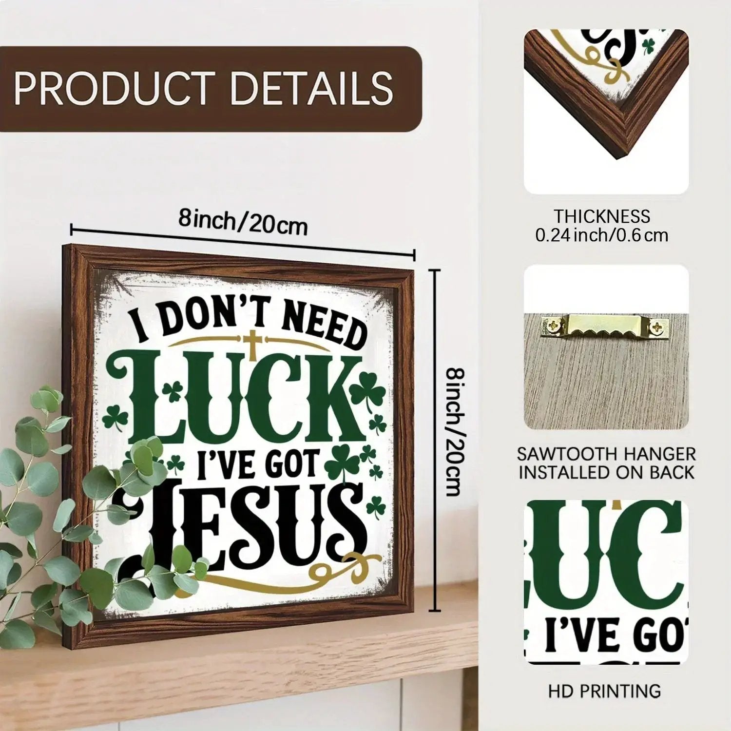 Wall Art - Inspirational Wooden 8x8 Inch by House Of Avana
