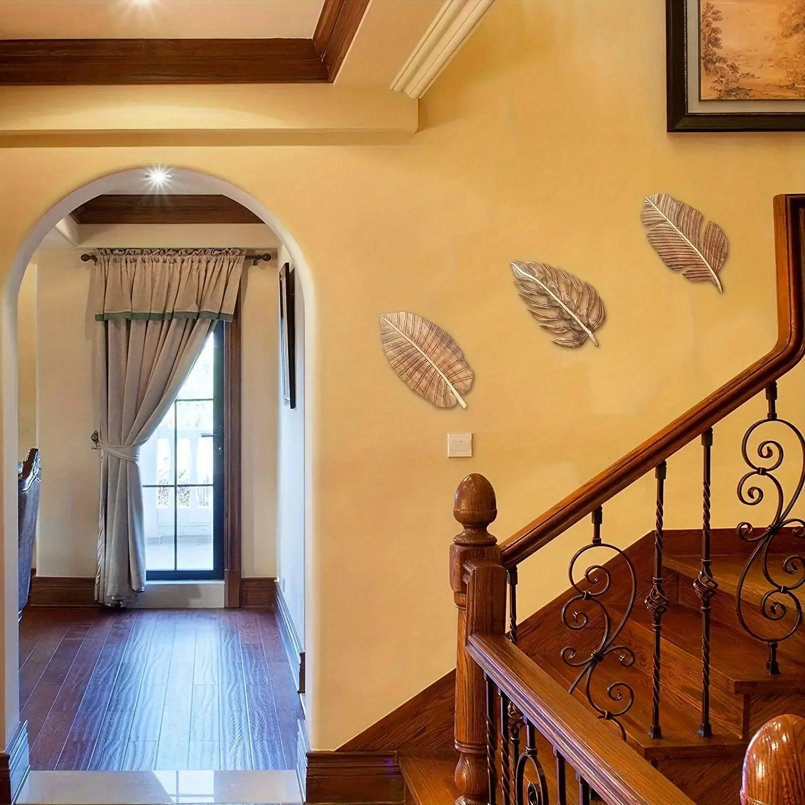 Wall Art - Rustic Mango Wood Leaf by House Of Avana