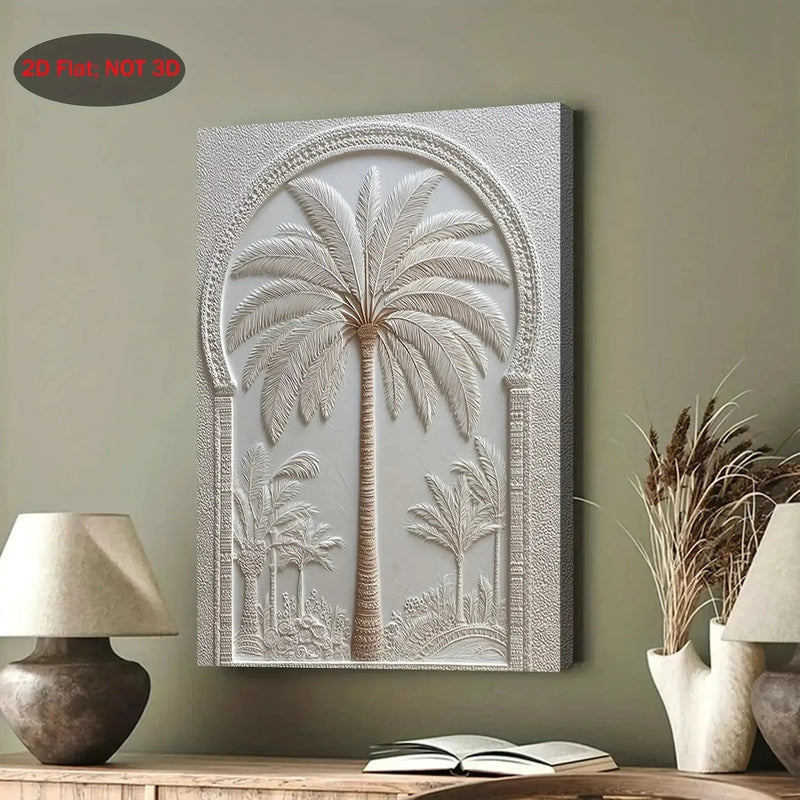 Wall Art - Vintage White Wood Palm Tree by House Of Avana