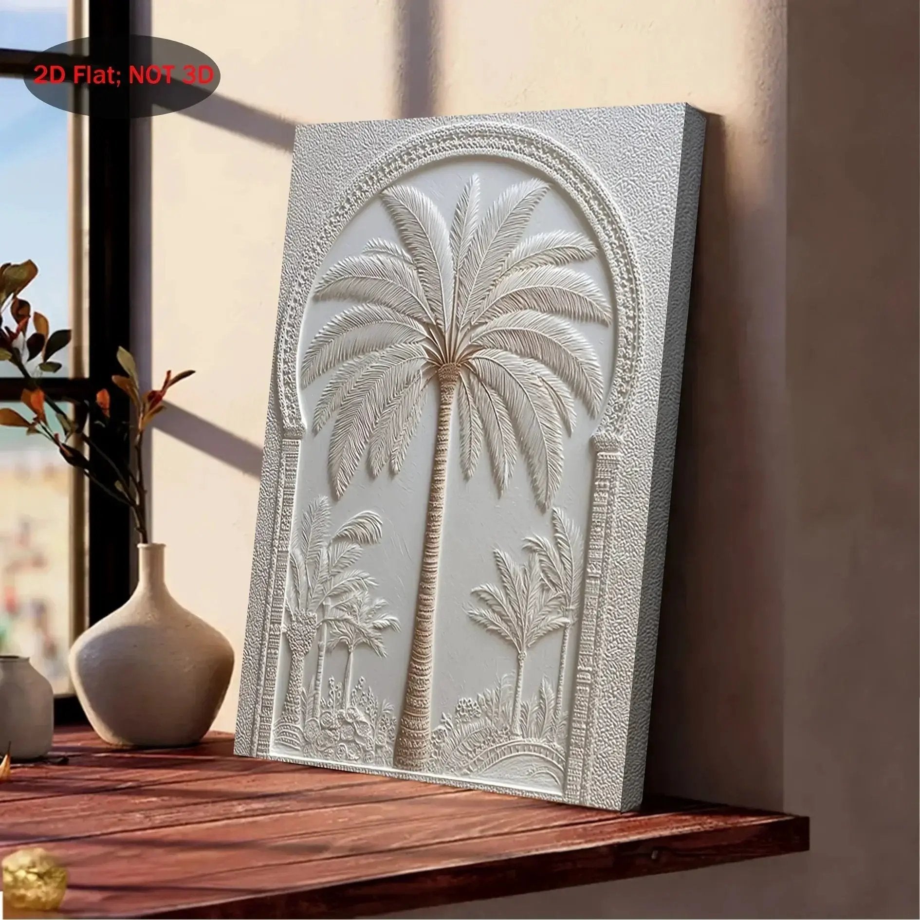 Wall Art - Vintage White Wood Palm Tree by House Of Avana