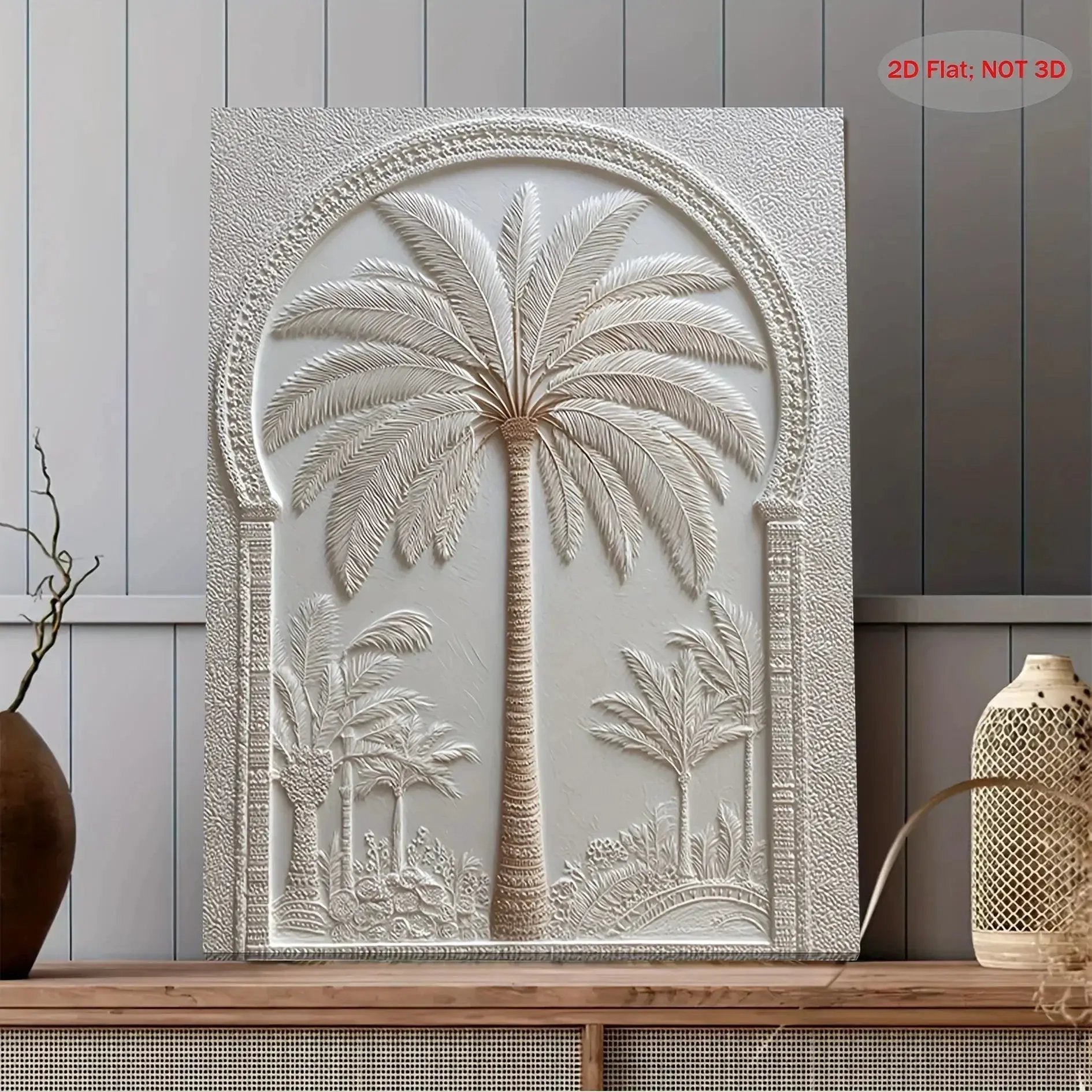 Wall Art - Vintage White Wood Palm Tree by House Of Avana