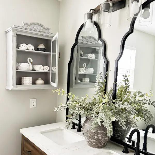 Baroque Elegance Wall Mounted Cabinet with Magnetic Door by Decor Steals