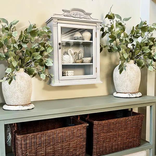 Baroque Elegance Wall Mounted Cabinet with Magnetic Door by Decor Steals