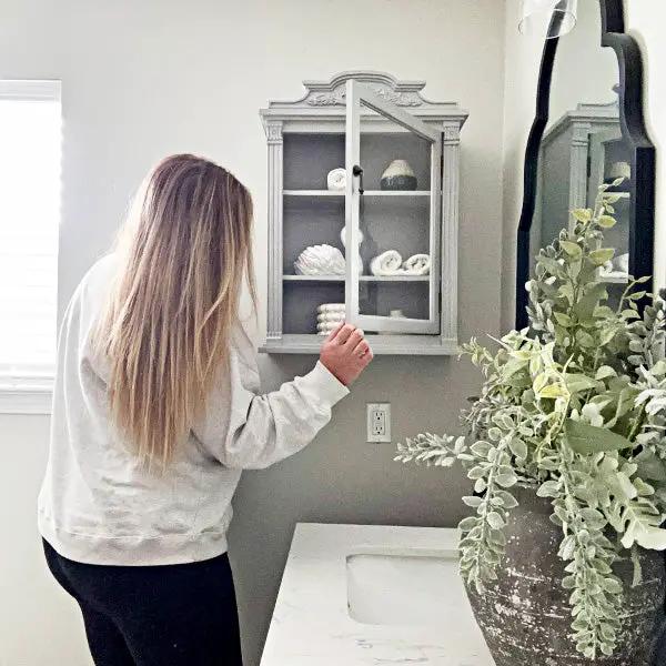 Baroque Elegance Wall Mounted Cabinet with Magnetic Door by Decor Steals