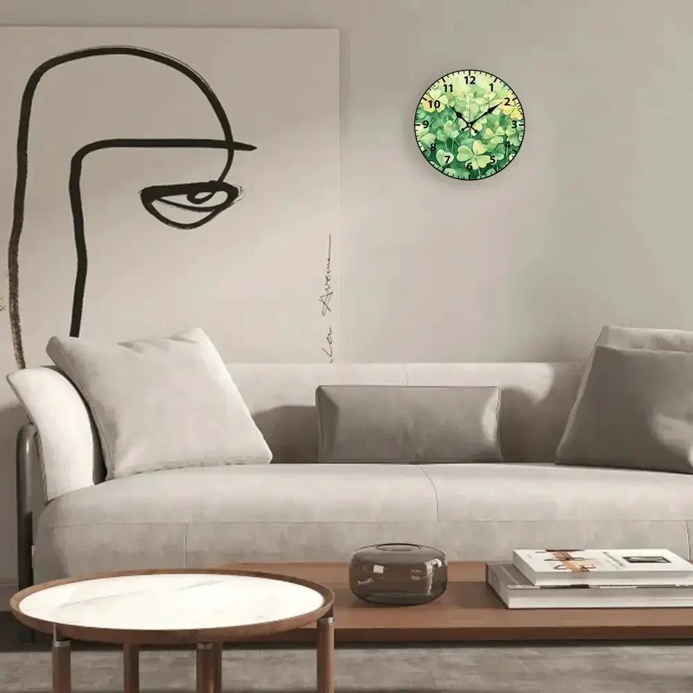 Wall Clock - Quartz Wooden Green 9.84-Inch by House Of Avana