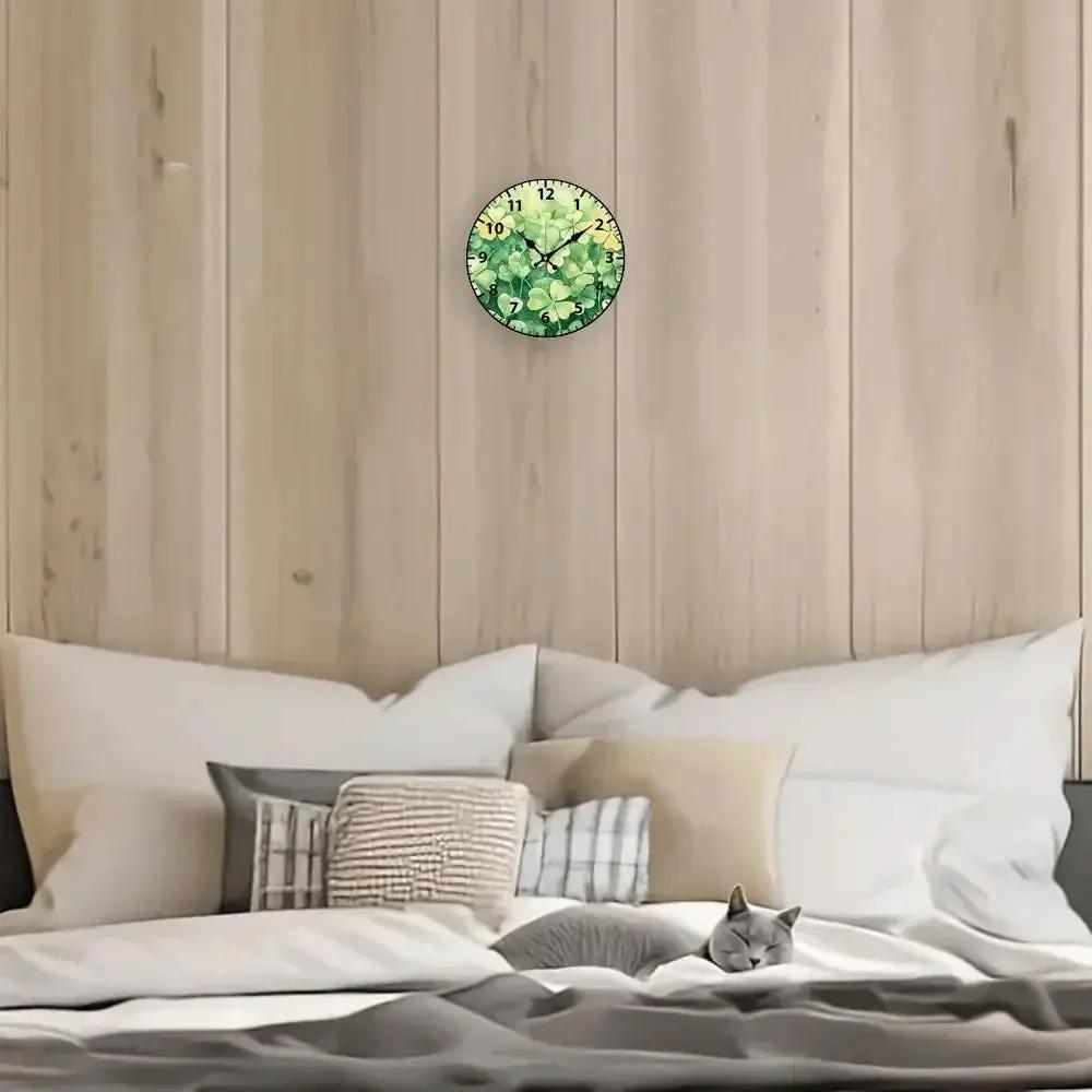 Wall Clock - Quartz Wooden Green 9.84-Inch by House Of Avana
