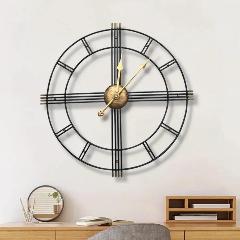 Wall Clock - Roman Numerals Metal Large by House Of Avana