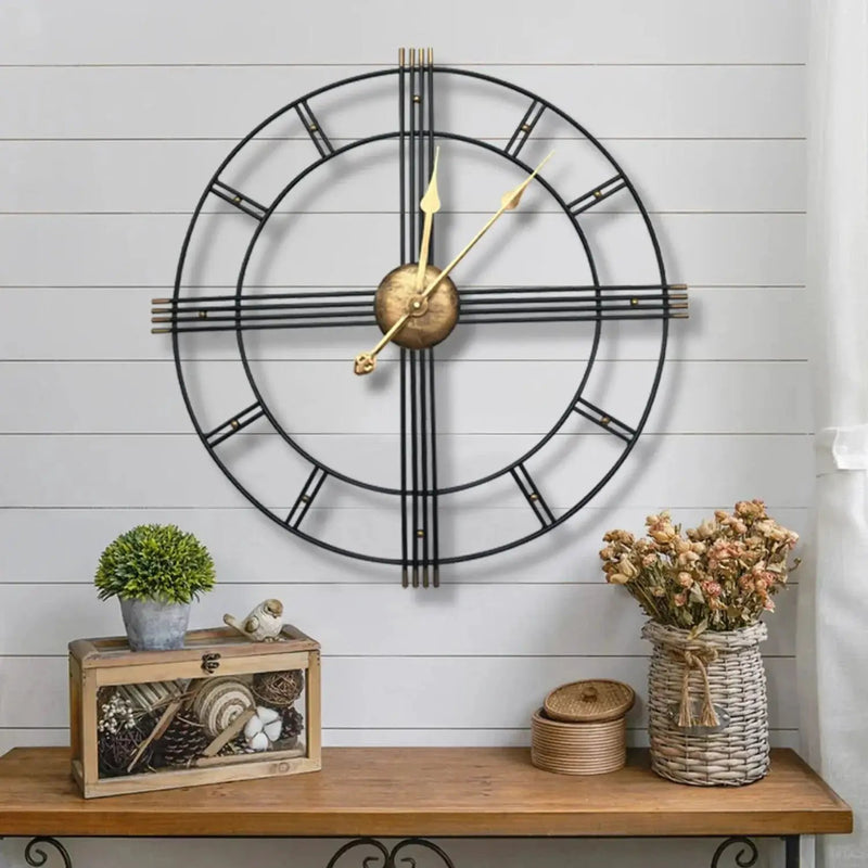 Wall Clock - Roman Numerals Metal Large by House Of Avana