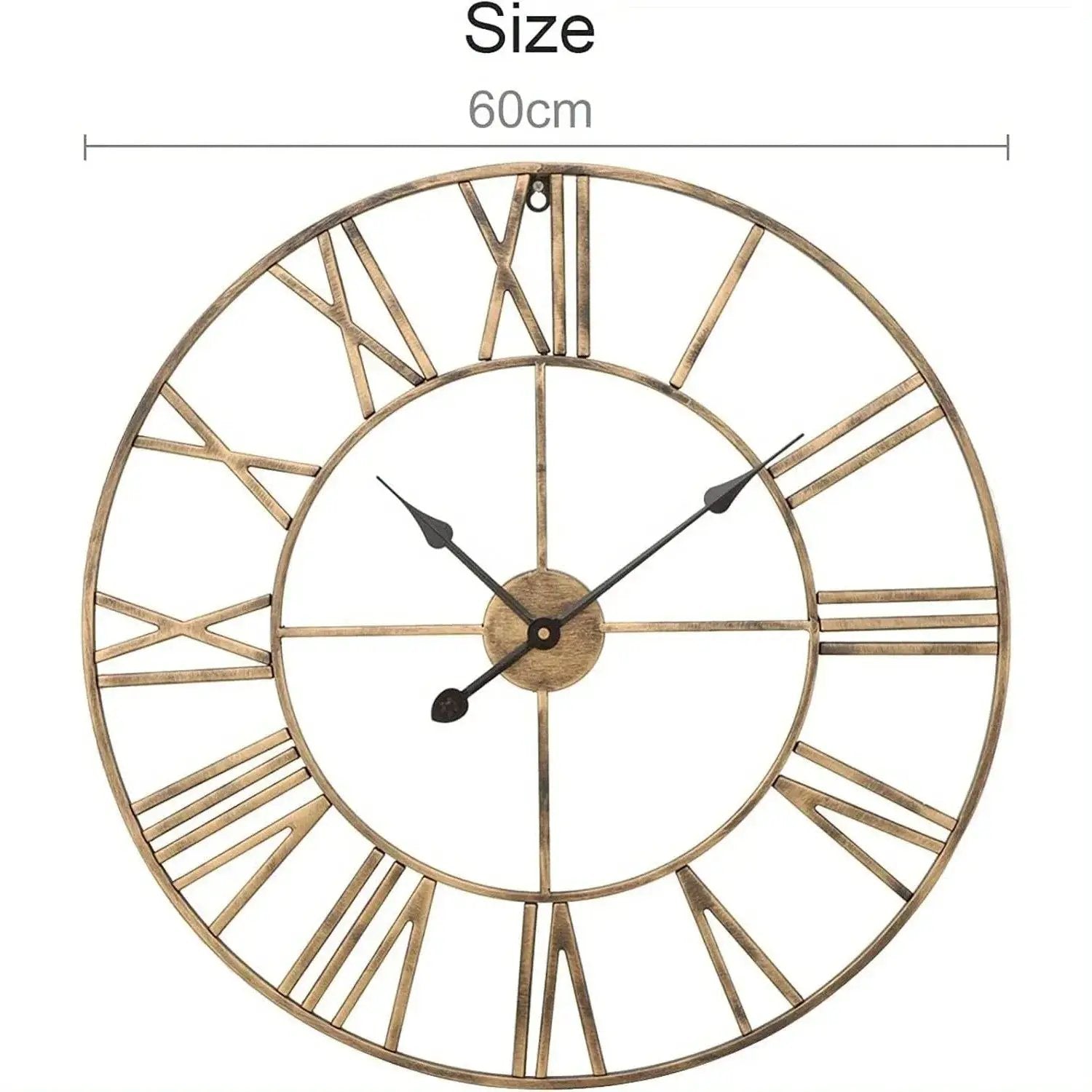 Wall Clock - Silent Metal Roman 12-Inch by House Of Avana
