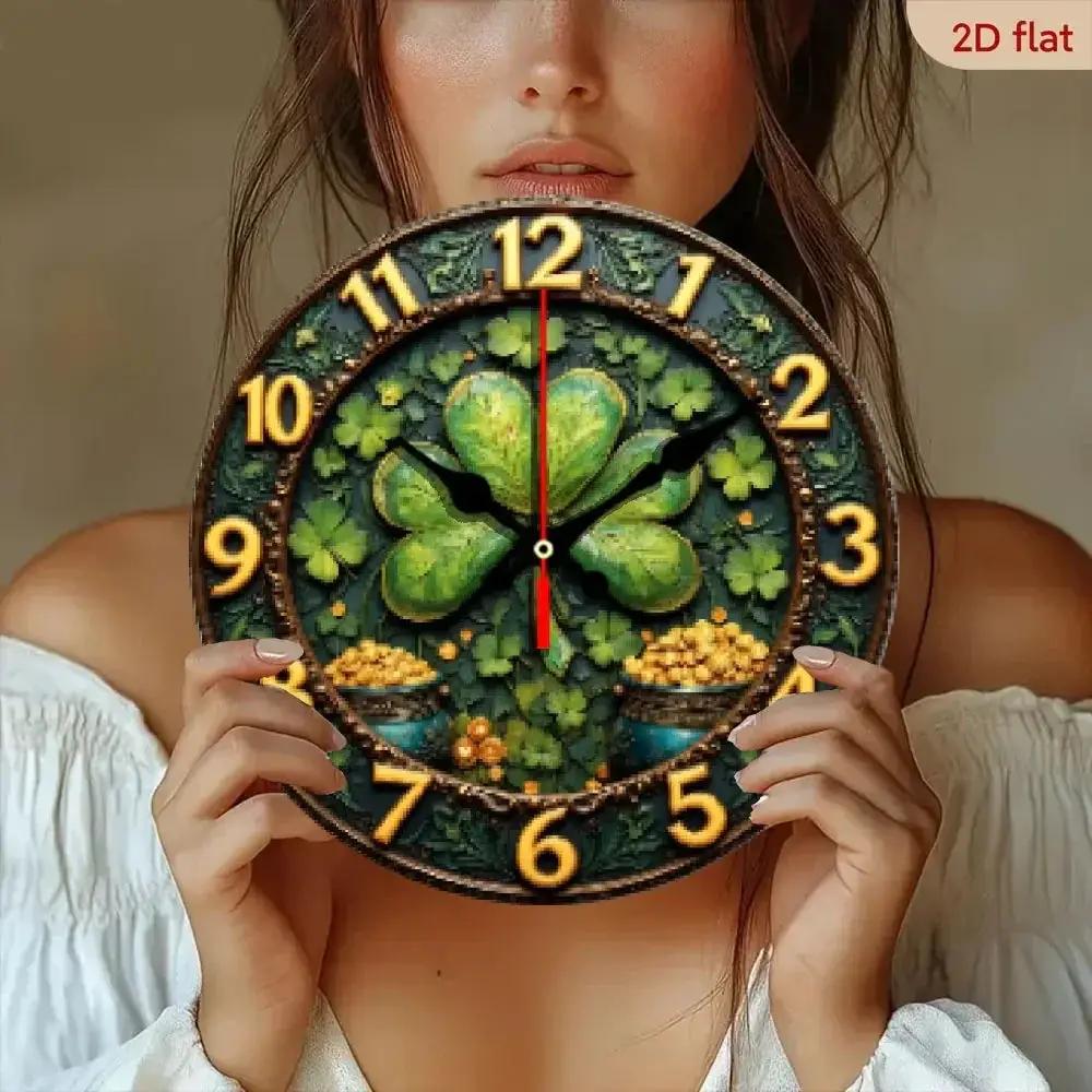 Wall Clock - Silent Wooden 10-Inch by House Of Avana