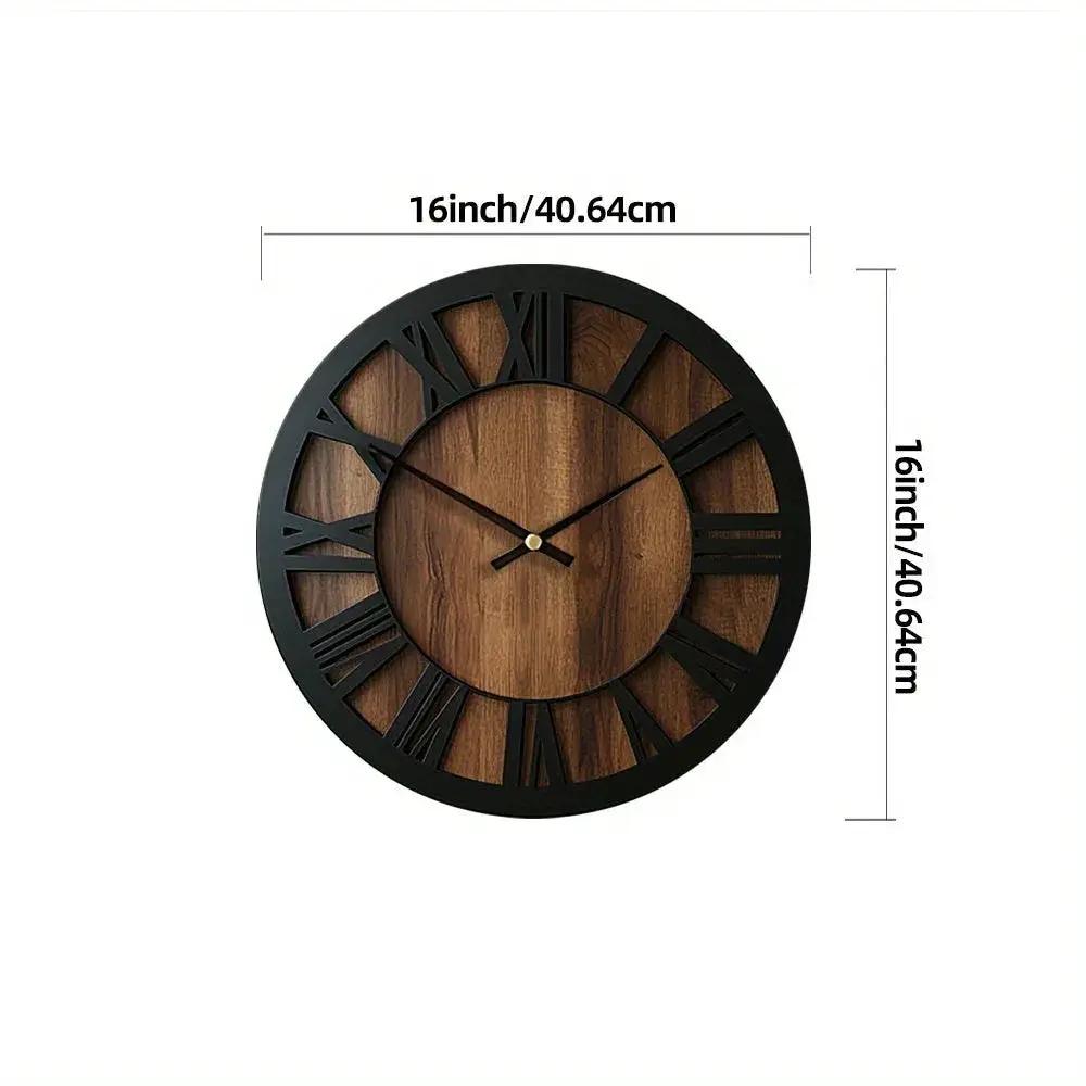 Wall Clock - Silent Wooden Round by House Of Avana